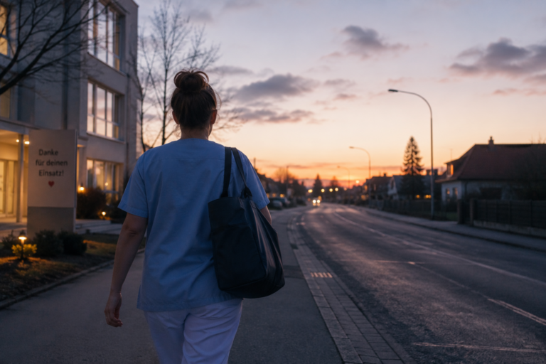 Pflegekraft auf dem Heimweg nach der Nachtschicht